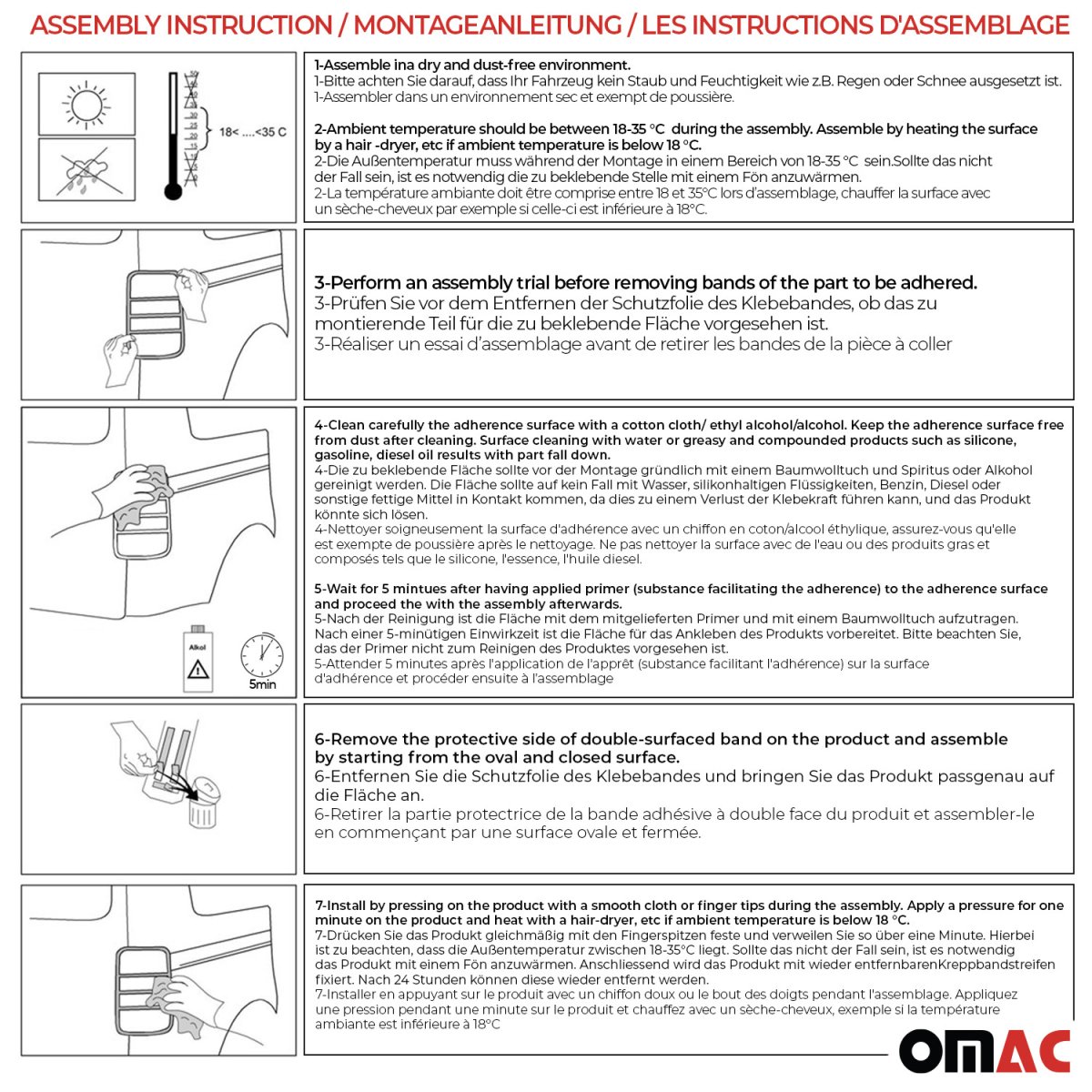 Ford Transit Stop Light Frame - Omac - Chrome ABS - Gloss Silver - 2014